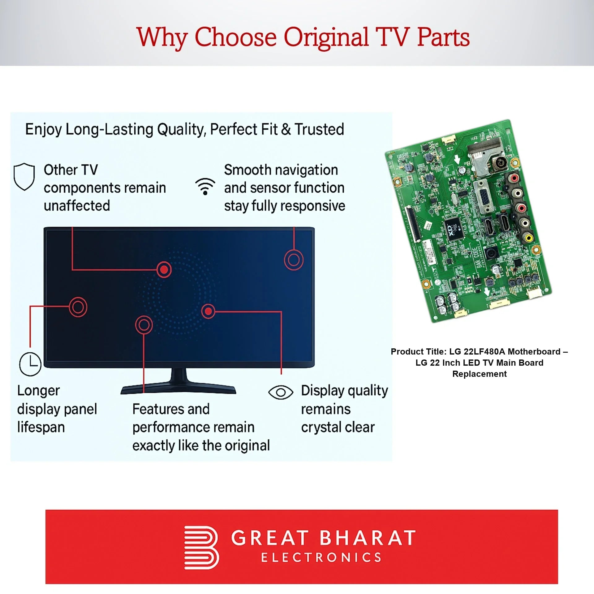 LG 22LF480A Motherboard – LG 22 Inch LED TV Main Board Replacement - Great Bharat Electronics