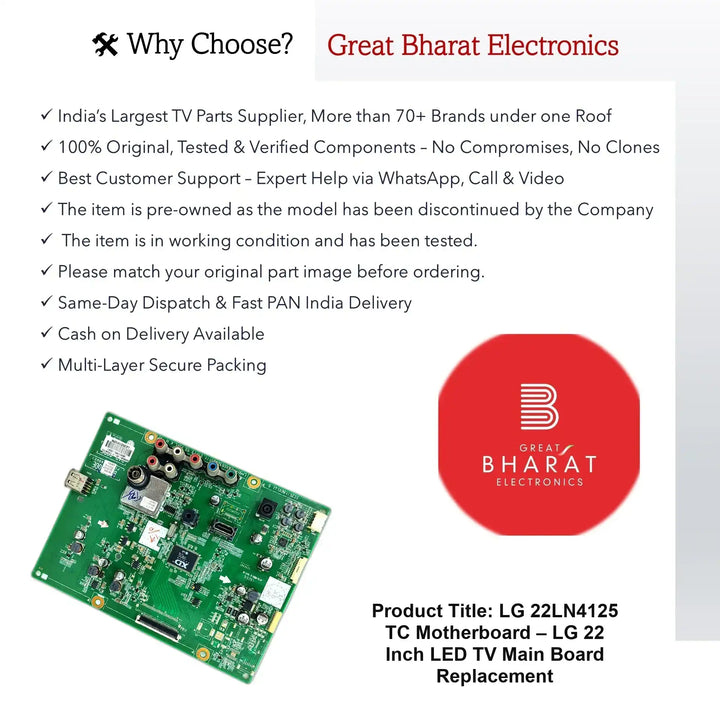 LG 22LN4125-TC Motherboard – LG 22 Inch LED TV Main Board Replacement - Great Bharat Electronics