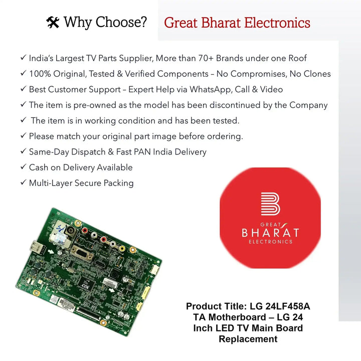LG 24LF458A-TA Motherboard – LG 24 Inch LED TV Main Board Replacement - Great Bharat Electronics