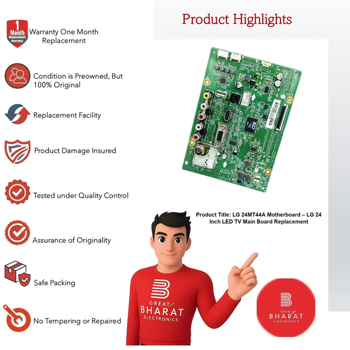 LG 24MT44A Motherboard – LG 24 Inch LED TV Main Board Replacement - Great Bharat Electronics