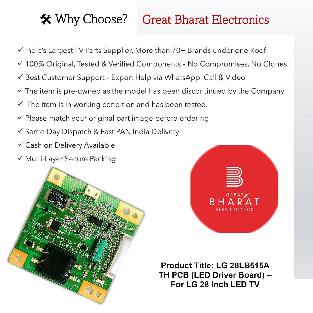 LG 28LB515A-TH PCB (LED Driver Board) – For LG 28 Inch LED TV - Great Bharat Electronics