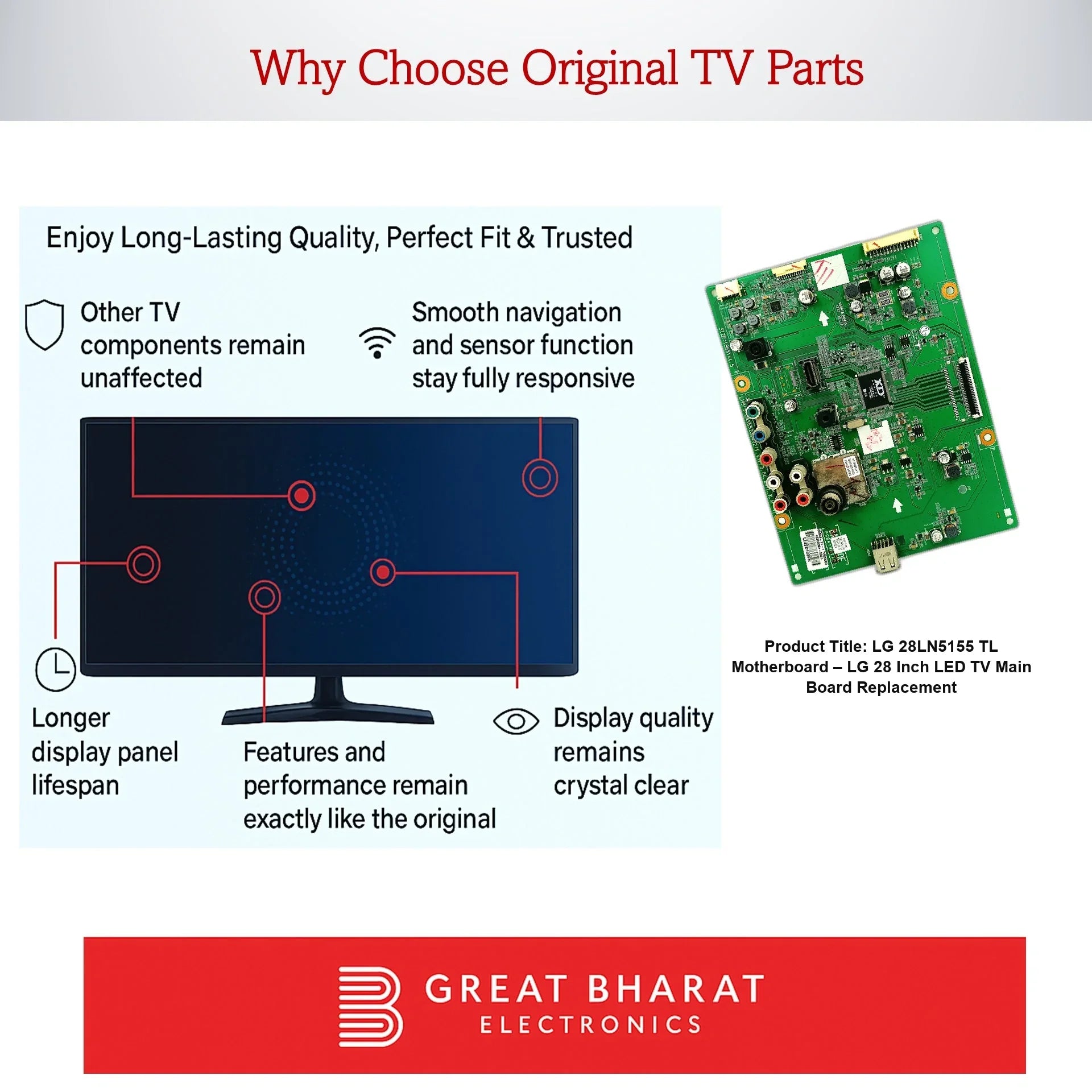 LG 28LN5155-TL Motherboard – LG 28 Inch LED TV Main Board Replacement - Great Bharat Electronics