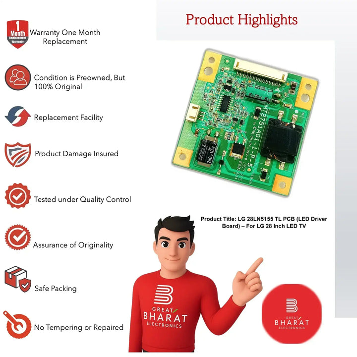 LG 28LN5155-TL PCB (LED Driver Board) – For LG 28 Inch LED TV - Great Bharat Electronics