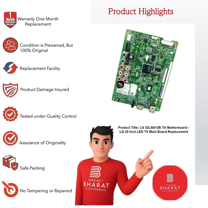LG 32LA613B-TA Motherboard – LG 32 Inch LED TV Main Board Replacement - Great Bharat Electronics