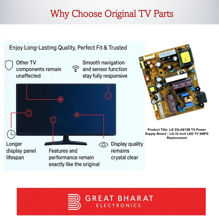 LG 32LA613B-TA Power Supply Board – LG 32 Inch LED TV SMPS Replacement - Great Bharat Electronics