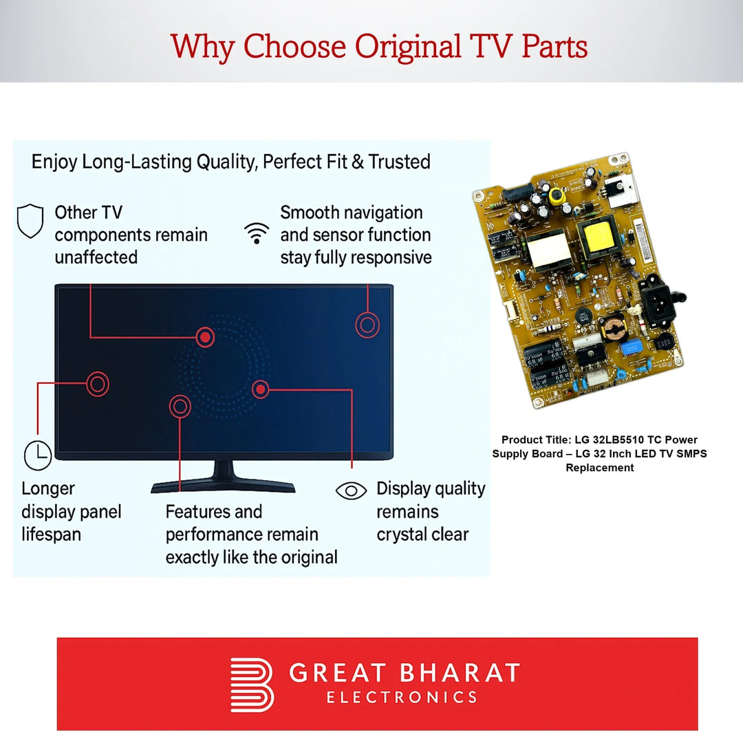 LG 32LB5510-TC Power Supply Board – LG 32 Inch LED TV SMPS Replacement - Great Bharat Electronics