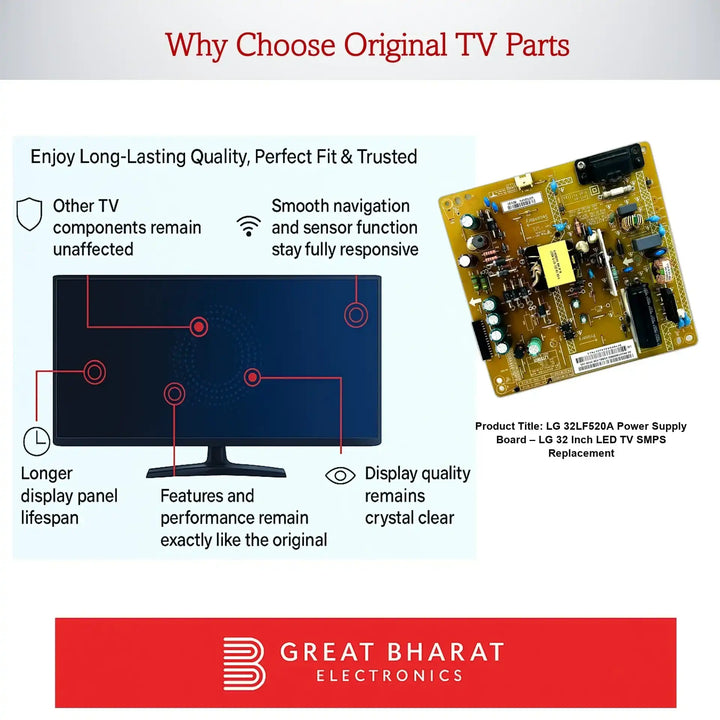 LG 32LF520A Power Supply Board – LG 32 Inch LED TV SMPS Replacement - Great Bharat Electronics
