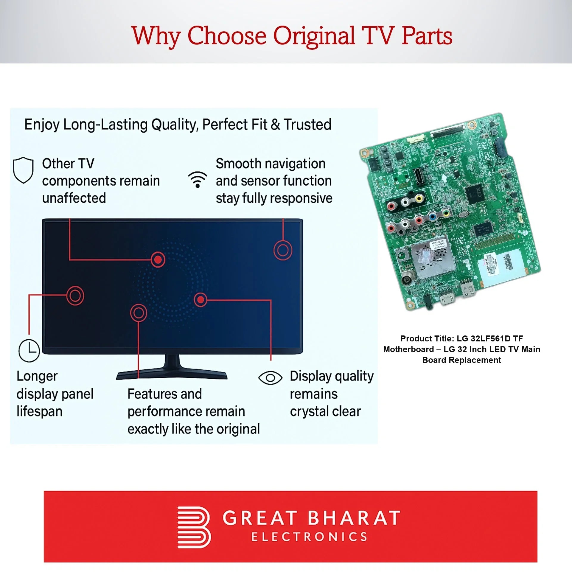 LG 32LF561D-TF Motherboard – LG 32 Inch LED TV Main Board Replacement - Great Bharat Electronics