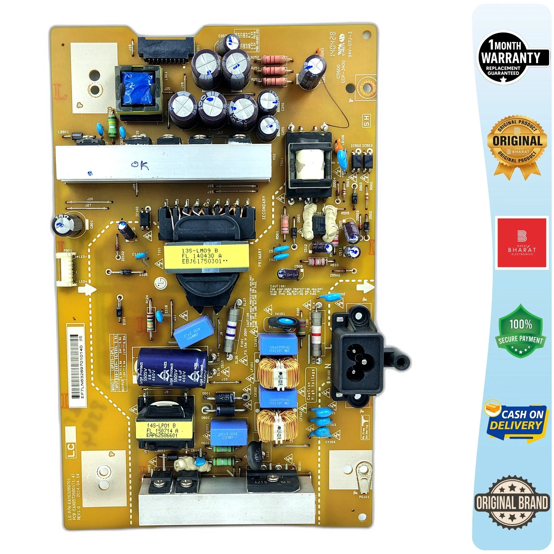LG 32LF565D-TG Power Supply Board – LG 32 Inch LED TV SMPS Replacement - Great Bharat Electronics