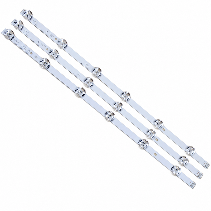 LG 32LF631V-TB LED TV backlight strip set of 3 strips with 6 LEDs per strip, 18 LEDs total
