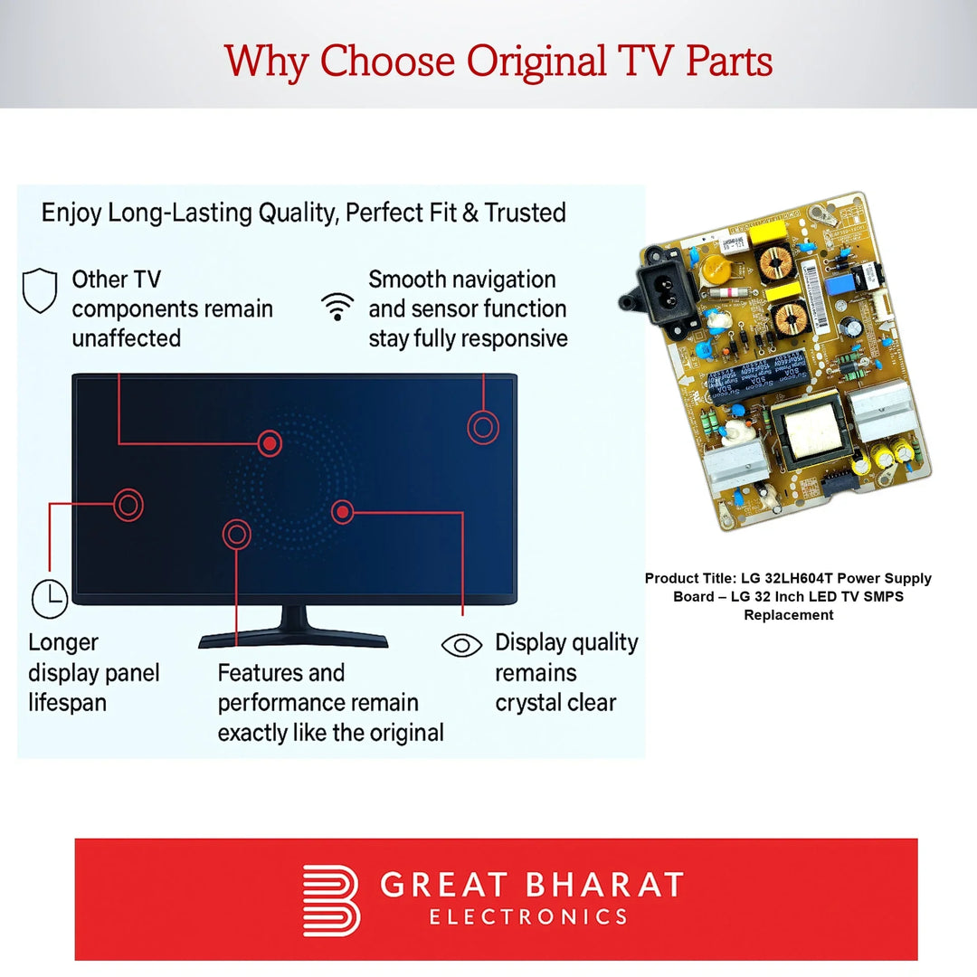 LG 32LH604T Power Supply Board – LG 32 Inch LED TV SMPS Replacement - Great Bharat Electronics