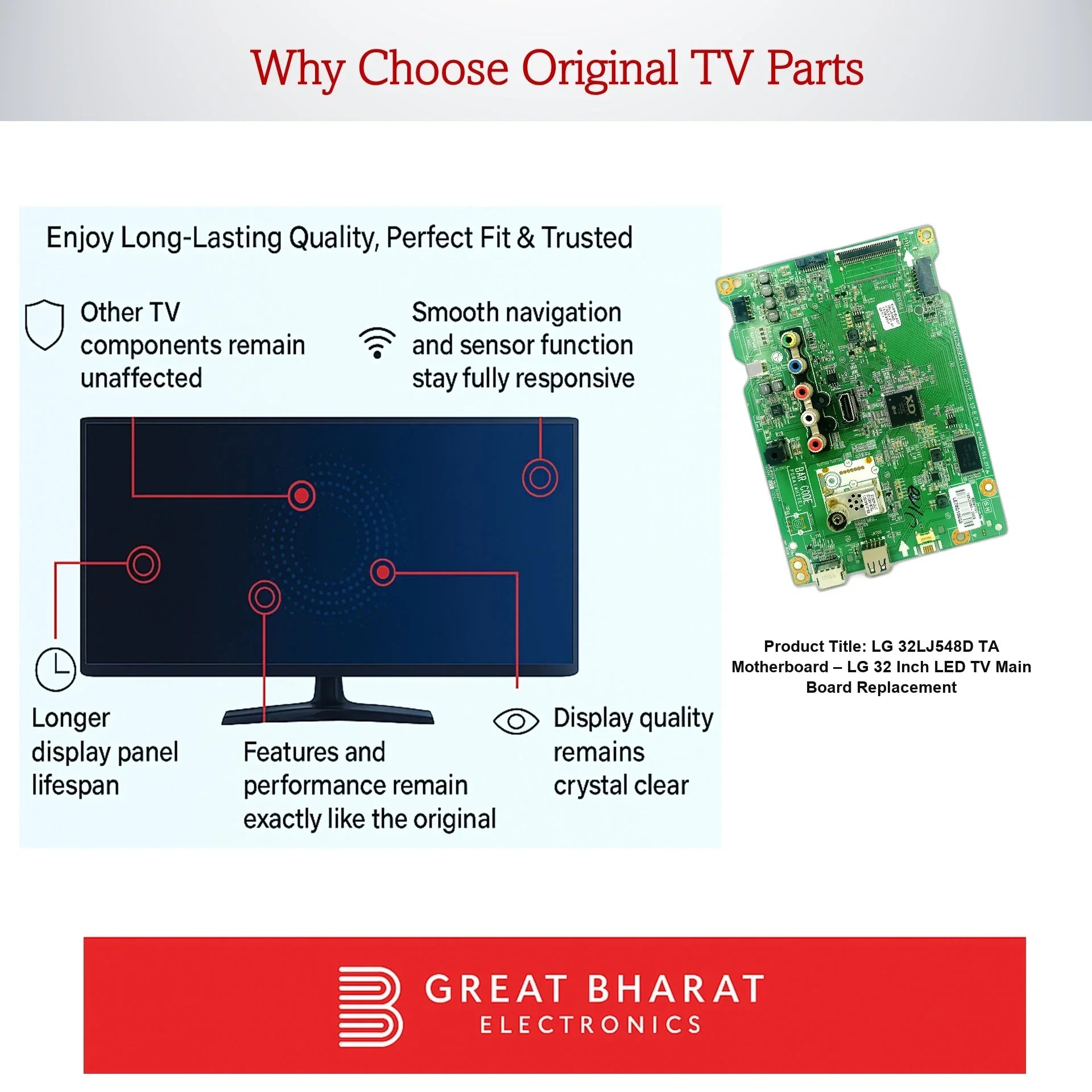 LG 32LJ548D-TA Motherboard – LG 32 Inch LED TV Main Board Replacement - Great Bharat Electronics
