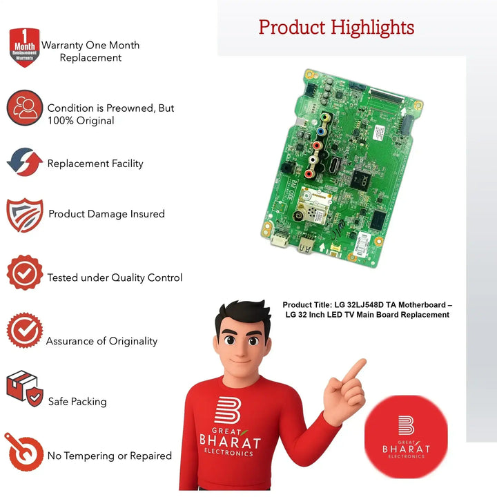 LG 32LJ548D-TA Motherboard – LG 32 Inch LED TV Main Board Replacement - Great Bharat Electronics