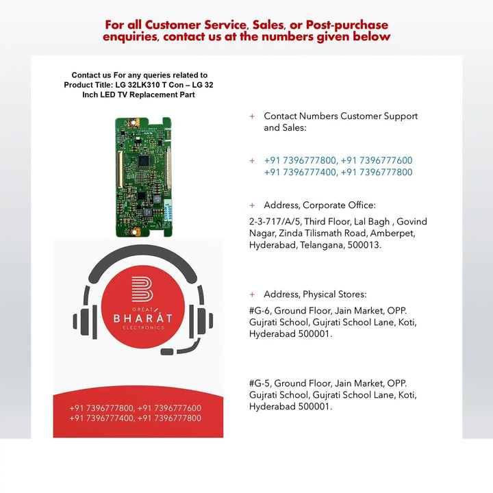 LG 32LK310 T-Con Board – LG 32 Inch LED TV Replacement Part - Great Bharat Electronics