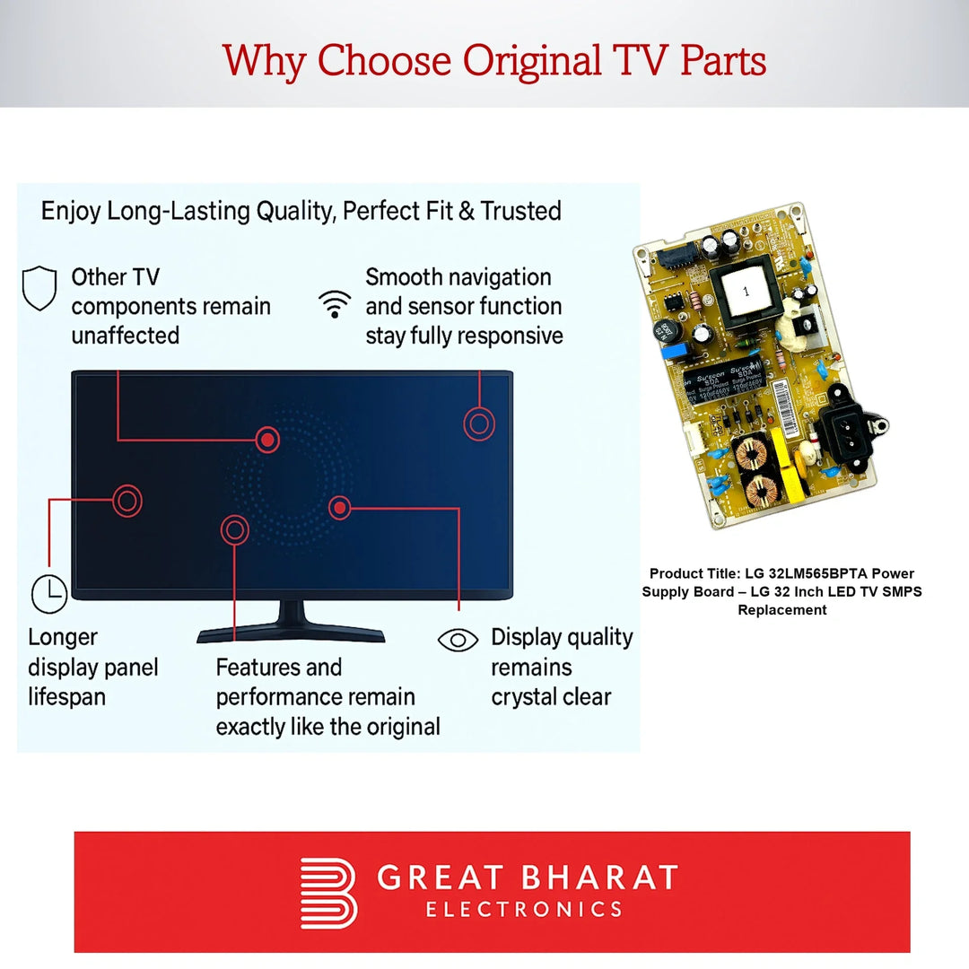 LG 32LM565BPTA Power Supply Board – LG 32 Inch LED TV SMPS Replacement - Great Bharat Electronics