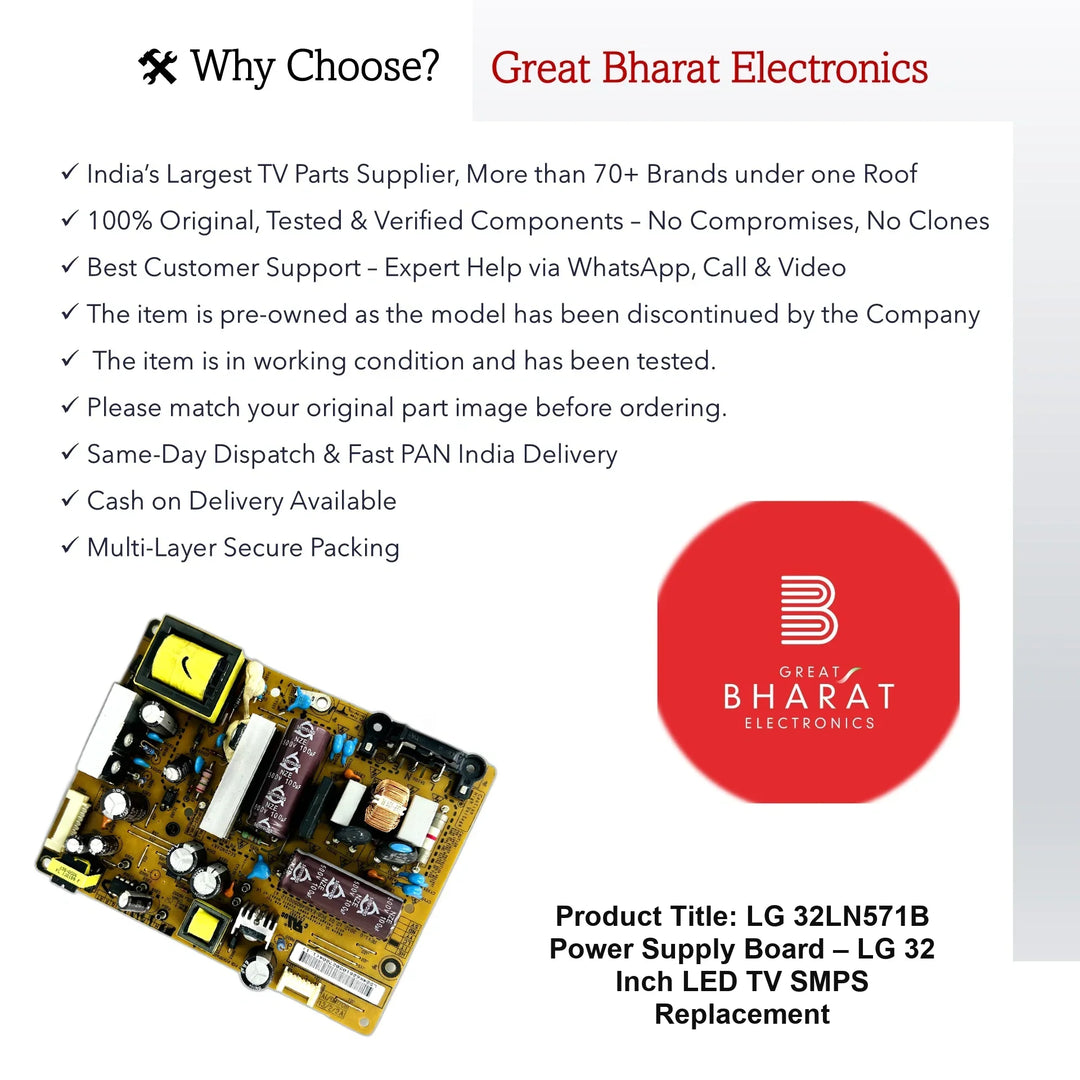 LG 32LN571B Power Supply Board – LG 32 Inch LED TV SMPS Replacement - Great Bharat Electronics