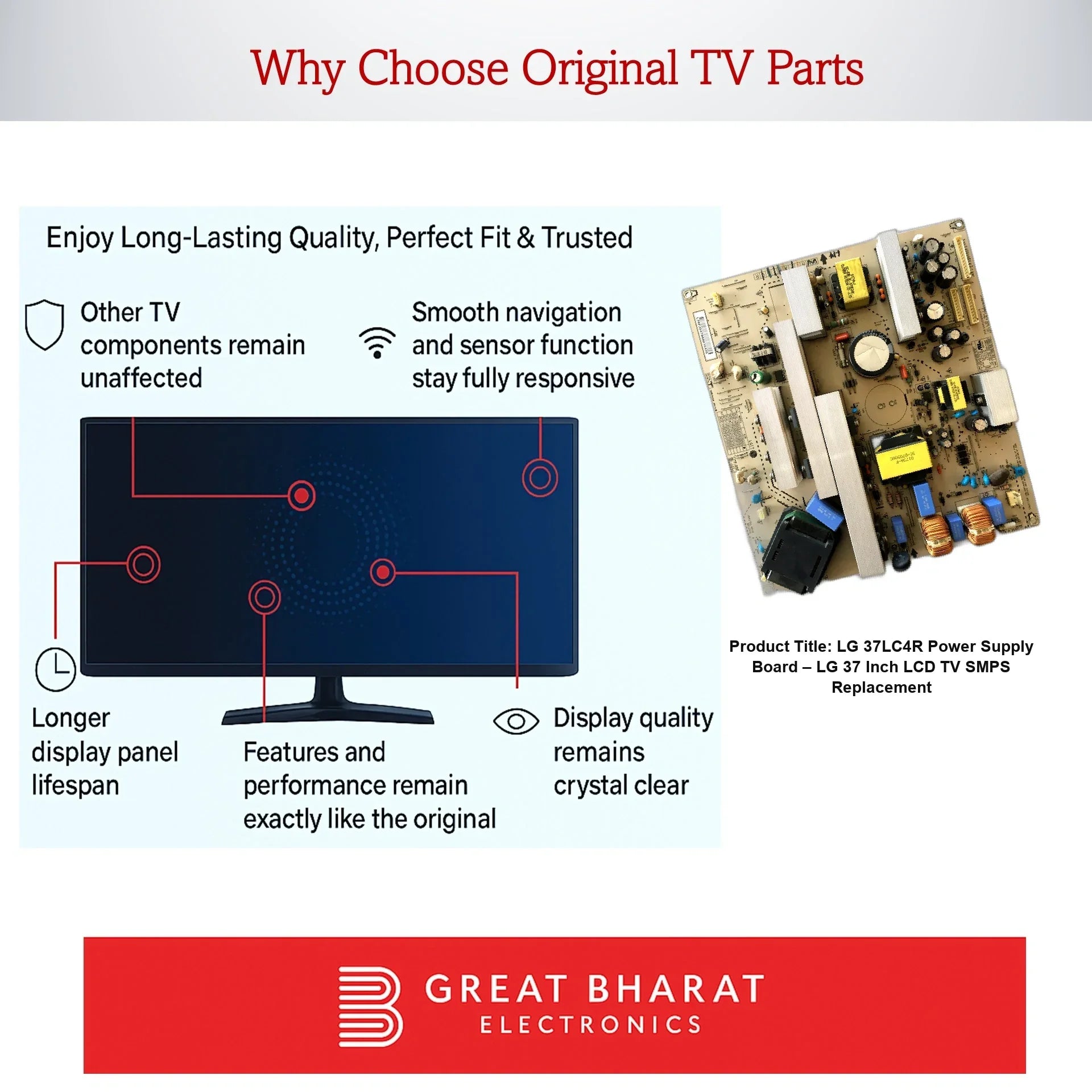 LG 37LC4R Power Supply Board – LG 37 Inch LCD TV SMPS Replacement - Great Bharat Electronics