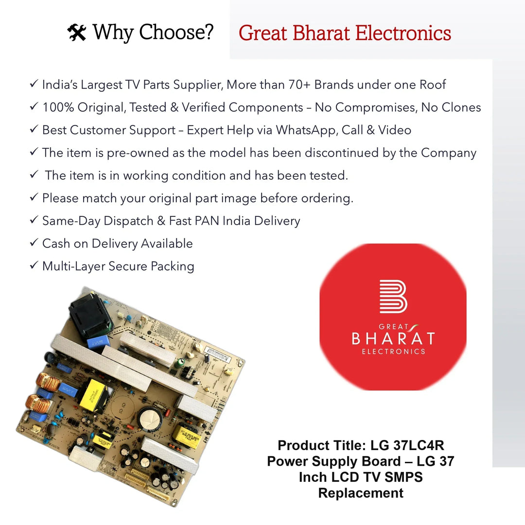 LG 37LC4R Power Supply Board – LG 37 Inch LCD TV SMPS Replacement - Great Bharat Electronics