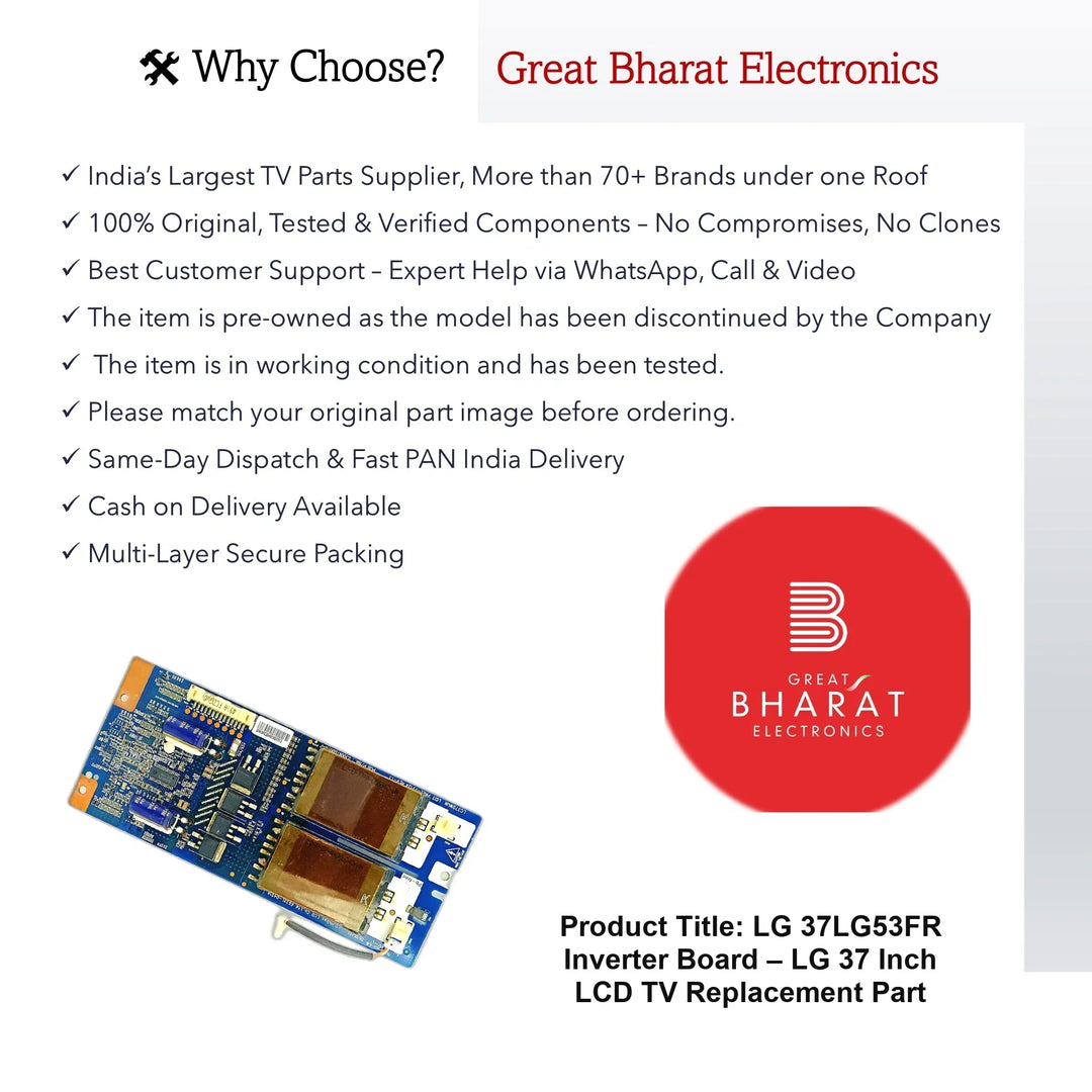 LG 37LG53FR Inverter Board – LG 37 Inch LCD TV Replacement Part - Great Bharat Electronics