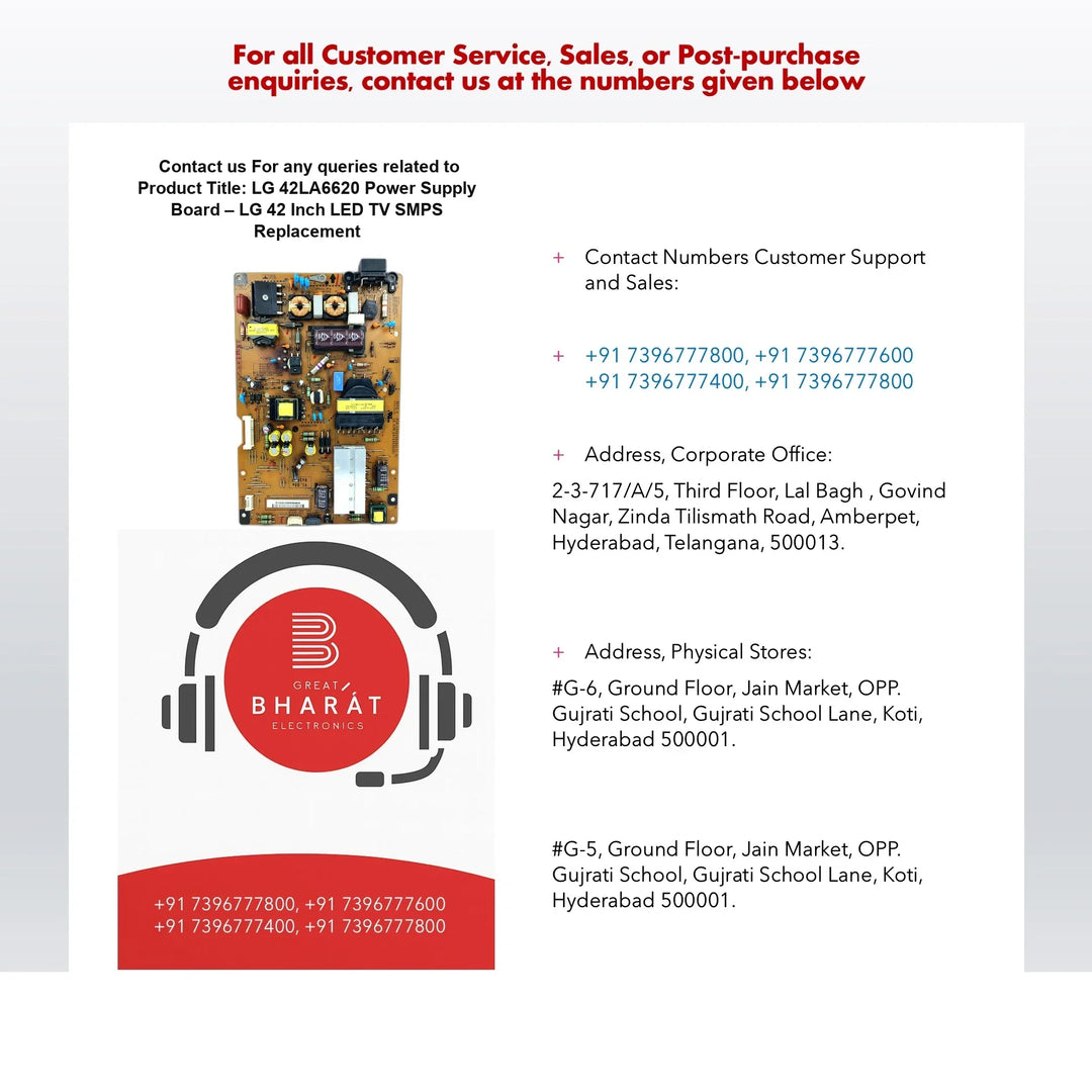 LG 42LA6620 Power Supply Board – LG 42 Inch LED TV SMPS Replacement - Great Bharat Electronics