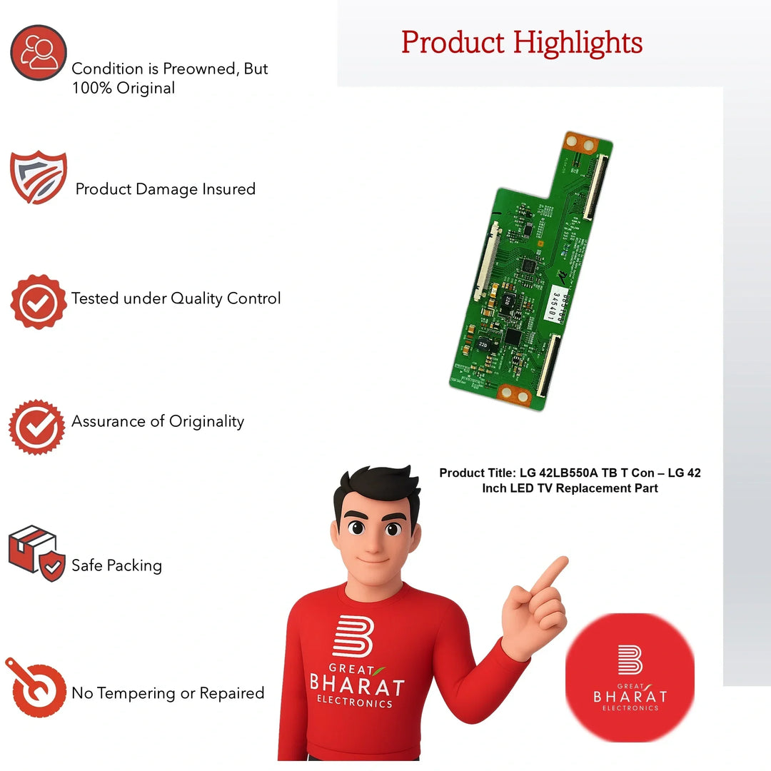LG 42LB550A-TB T-Con Board – LG 42 Inch LED TV Replacement Part - Great Bharat Electronics