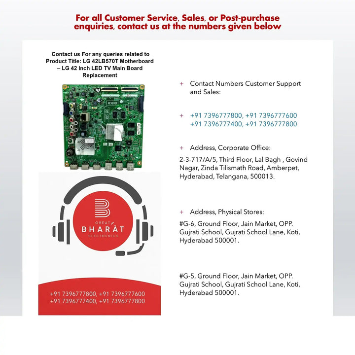 LG 42LB570T Motherboard – LG 42 Inch LED TV Main Board Replacement - Great Bharat Electronics
