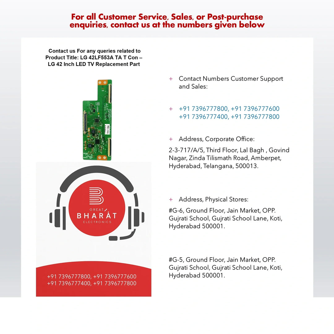 LG 42LF553A-TA T-Con Board – LG 42 Inch LED TV Replacement Part - Great Bharat Electronics