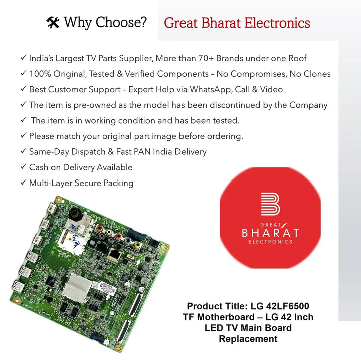 LG 42LF6500-TF Motherboard – LG 42 Inch LED TV Main Board Replacement - Great Bharat Electronics