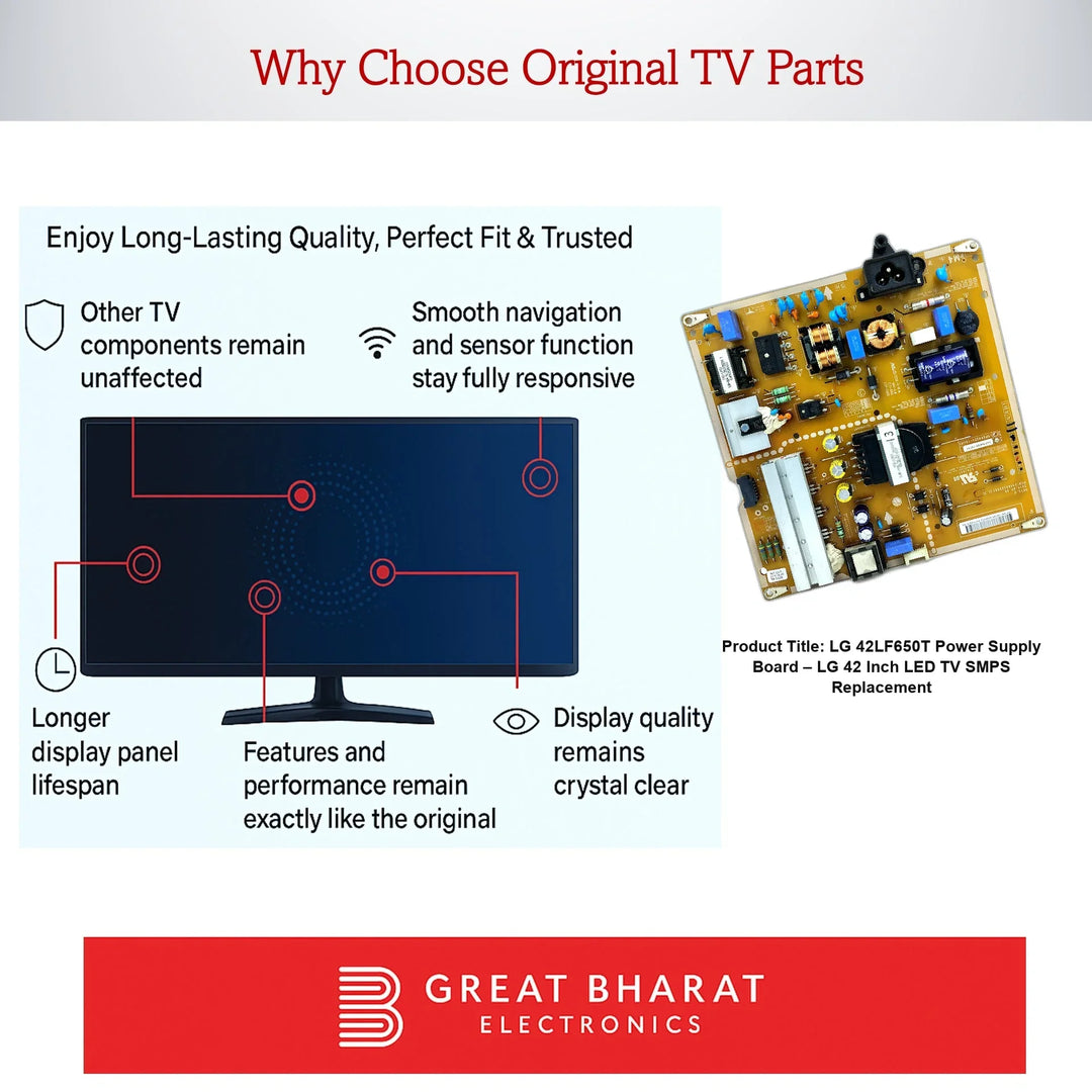 LG 42LF650T Power Supply Board – LG 42 Inch LED TV SMPS Replacement - Great Bharat Electronics