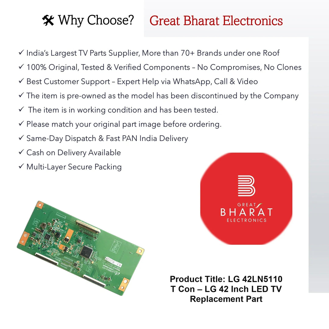 LG 42LN5110 T-Con Board – LG 42 Inch LED TV Replacement Part - Great Bharat Electronics
