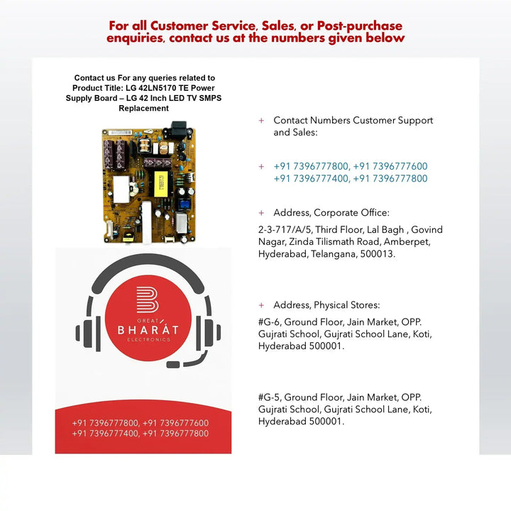 LG 42LN5170-TE Power Supply Board – LG 42 Inch LED TV SMPS Replacement - Great Bharat Electronics