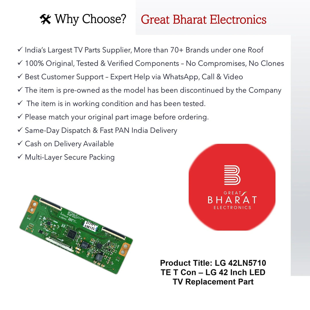 LG 42LN5710-TE T-Con Board – LG 42 Inch LED TV Replacement Part - Great Bharat Electronics