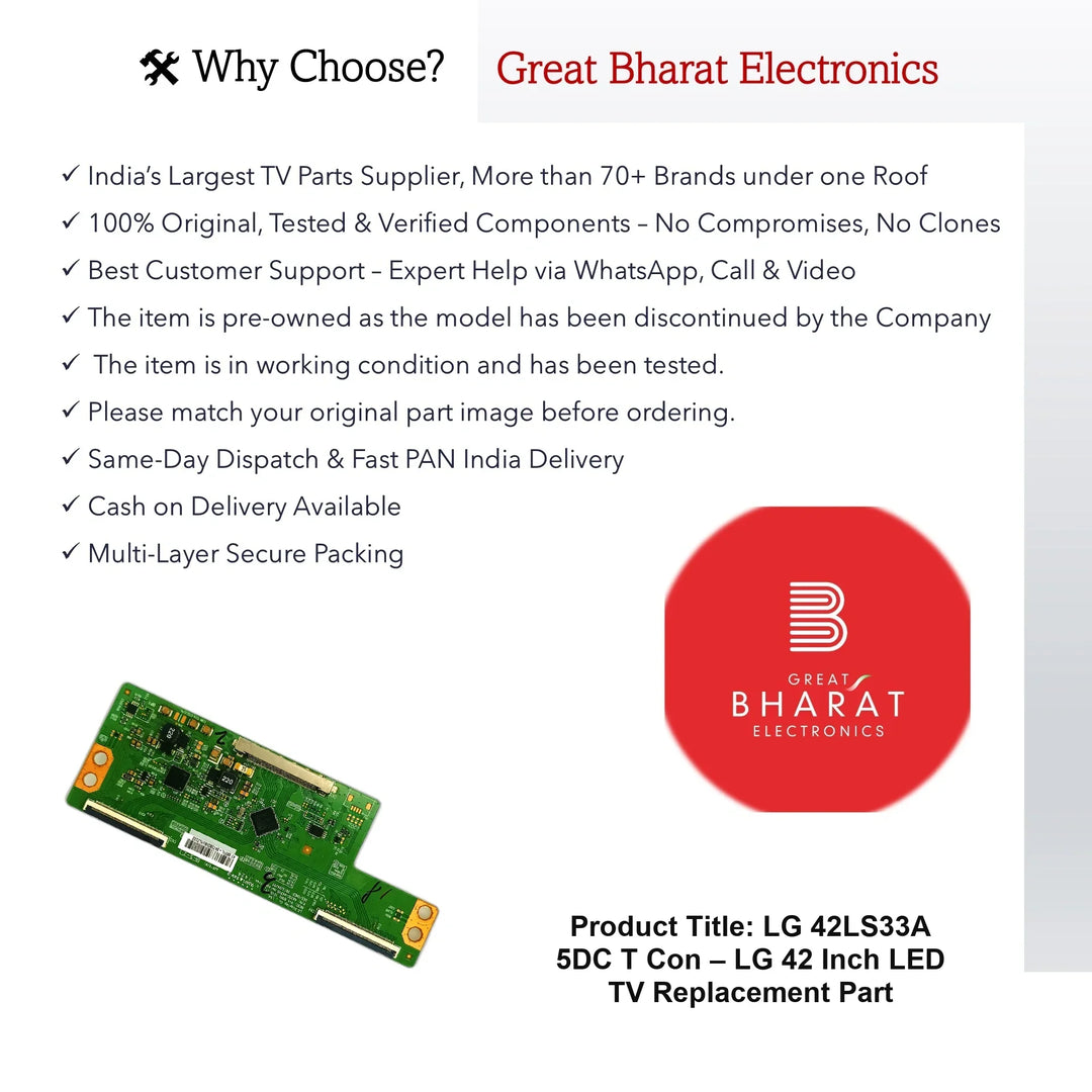 LG 42LS33A-5DC T-Con Board – LG 42 Inch LED TV Replacement Part - Great Bharat Electronics