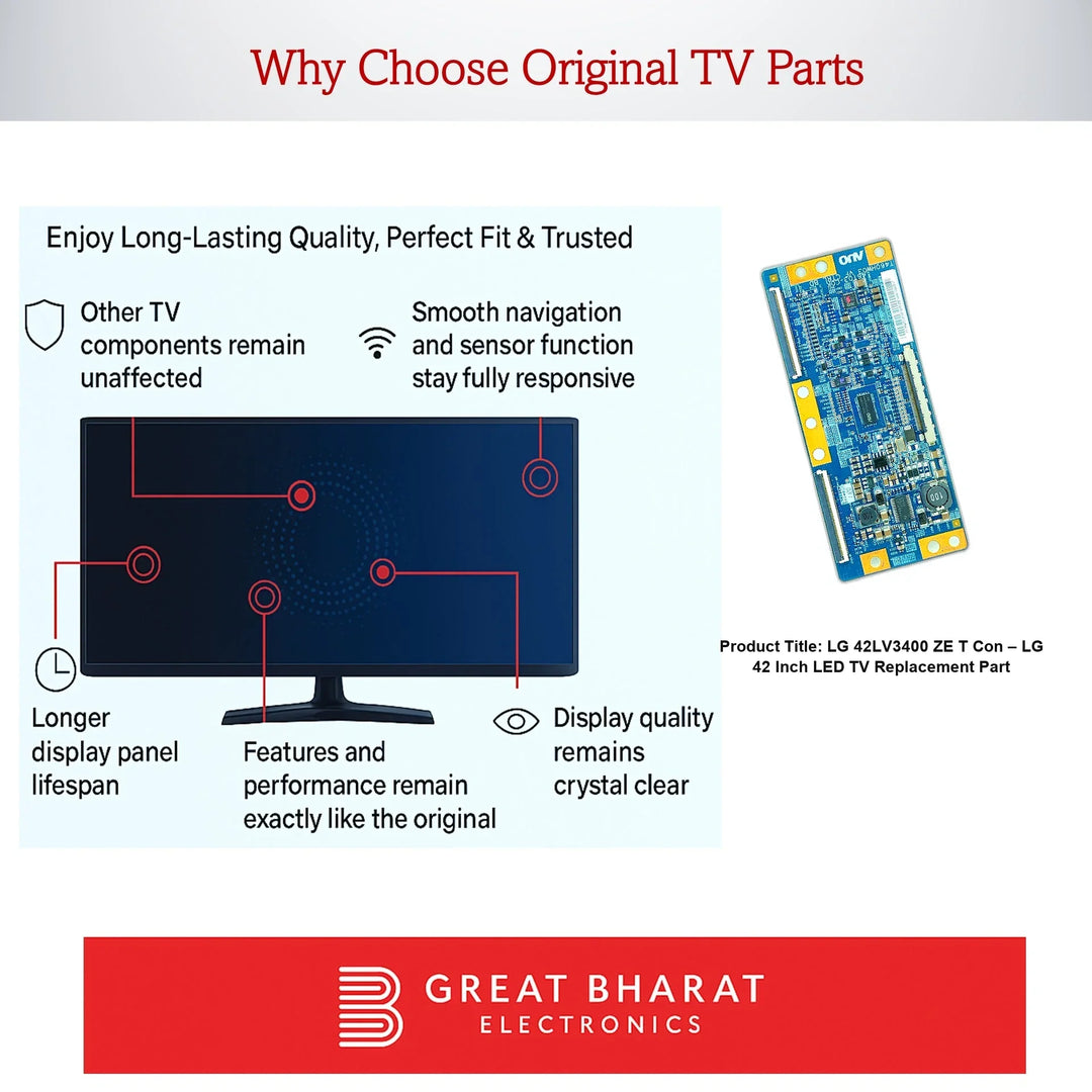 LG 42LV3400-ZE T-Con Board – LG 42 Inch LED TV Replacement Part - Great Bharat Electronics