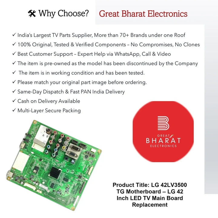 LG 42LV3500-TG Motherboard – LG 42 Inch LED TV Main Board Replacement - Great Bharat Electronics