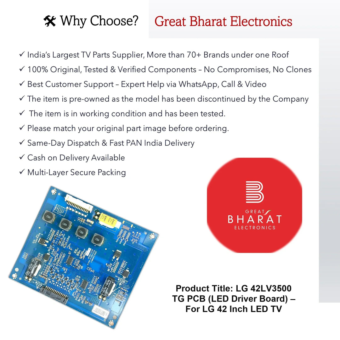 LG 42LV3500-TG PCB (LED Driver Board) – For LG 42 Inch LED TV - Great Bharat Electronics