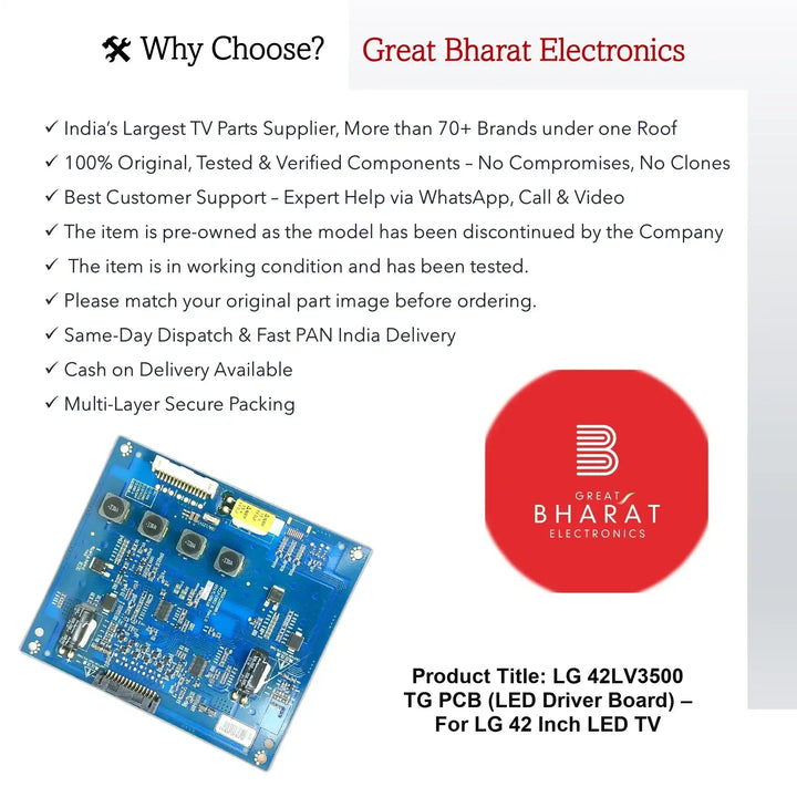 LG 42LV3500-TG PCB (LED Driver Board) – For LG 42 Inch LED TV - Great Bharat Electronics