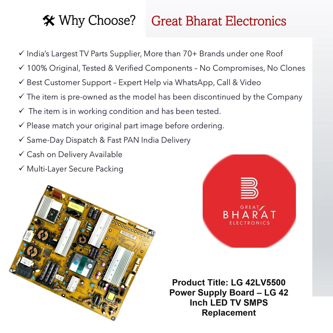 LG 42LV5500 Power Supply Board – LG 42 Inch LED TV SMPS Replacement - Great Bharat Electronics