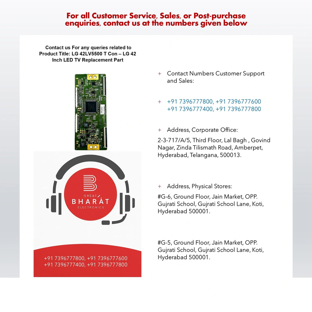 LG 42LV5500 T-Con Board – LG 42 Inch LED TV Replacement Part - Great Bharat Electronics