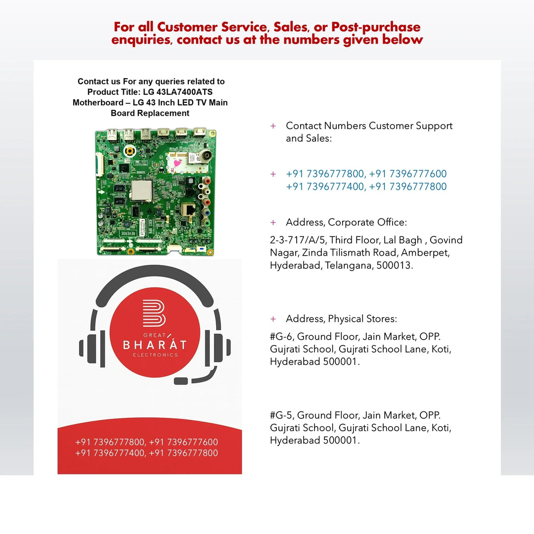 LG 43LA7400ATS Motherboard – LG 43 Inch LED TV Main Board Replacement - Great Bharat Electronics