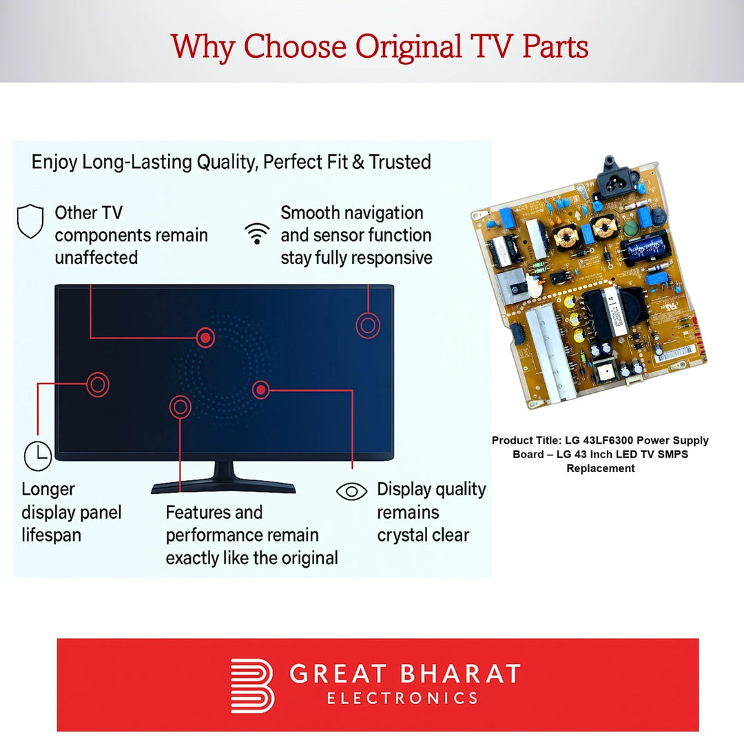 LG 43LF6300 Power Supply Board – LG 43 Inch LED TV SMPS Replacement - Great Bharat Electronics