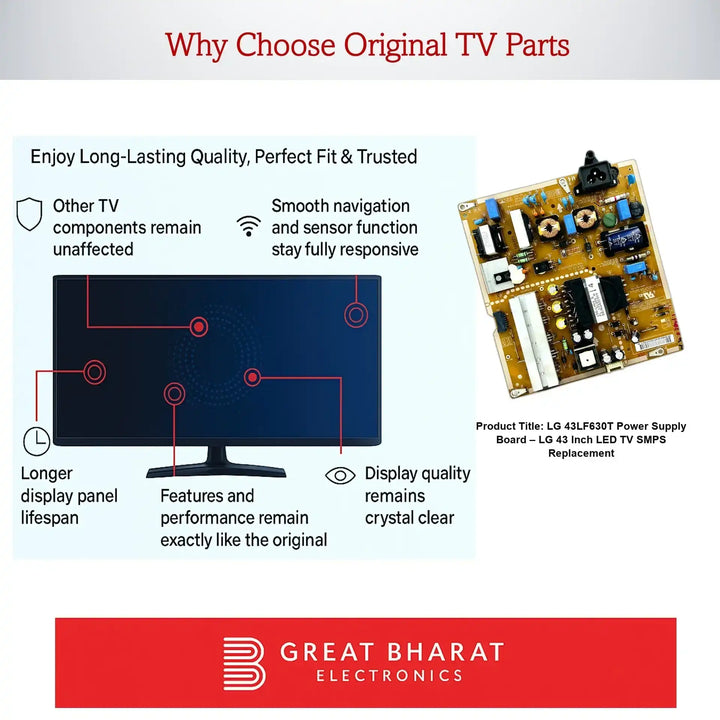 LG 43LF630T Power Supply Board – LG 43 Inch LED TV SMPS Replacement - Great Bharat Electronics