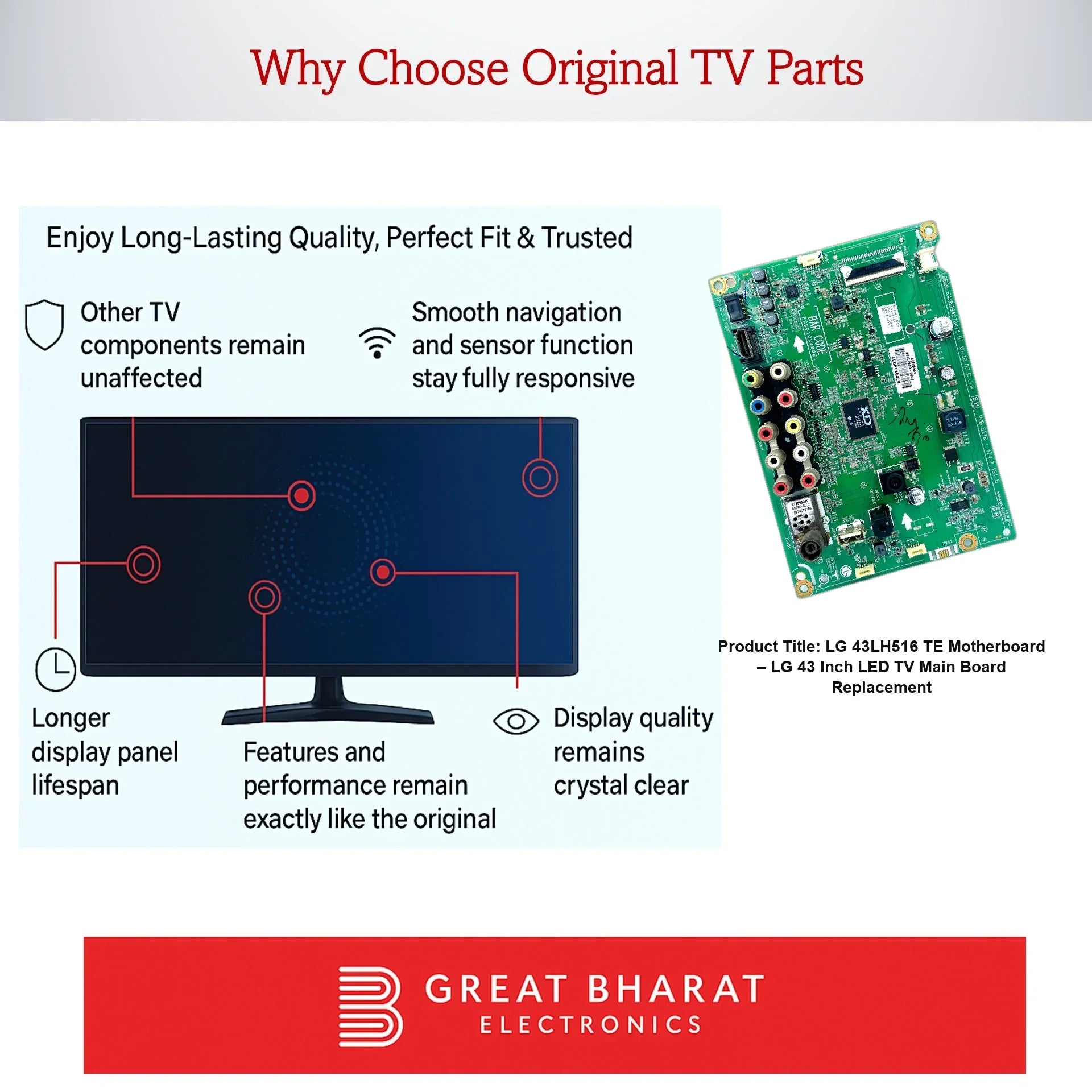 LG 43LH516-TE Motherboard – LG 43 Inch LED TV Main Board Replacement - Great Bharat Electronics