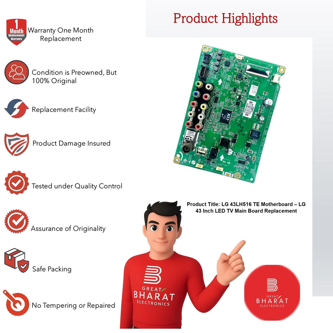 LG 43LH516-TE Motherboard – LG 43 Inch LED TV Main Board Replacement - Great Bharat Electronics