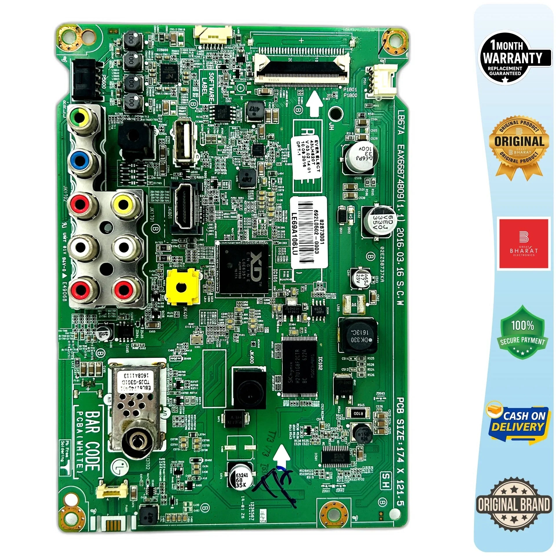 LG 43LH520F-TE Motherboard – LG 43 Inch LED TV Main Board Replacement - Great Bharat Electronics