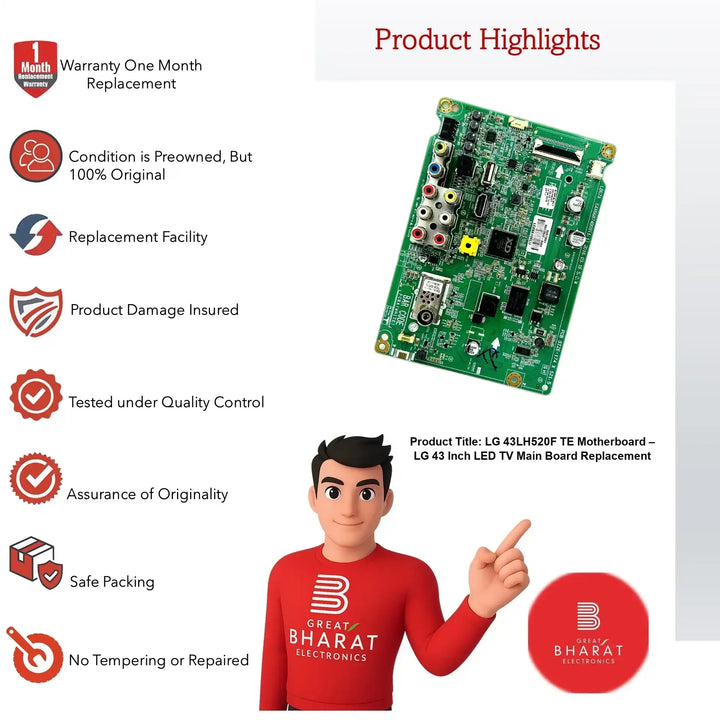 LG 43LH520F-TE Motherboard – LG 43 Inch LED TV Main Board Replacement - Great Bharat Electronics