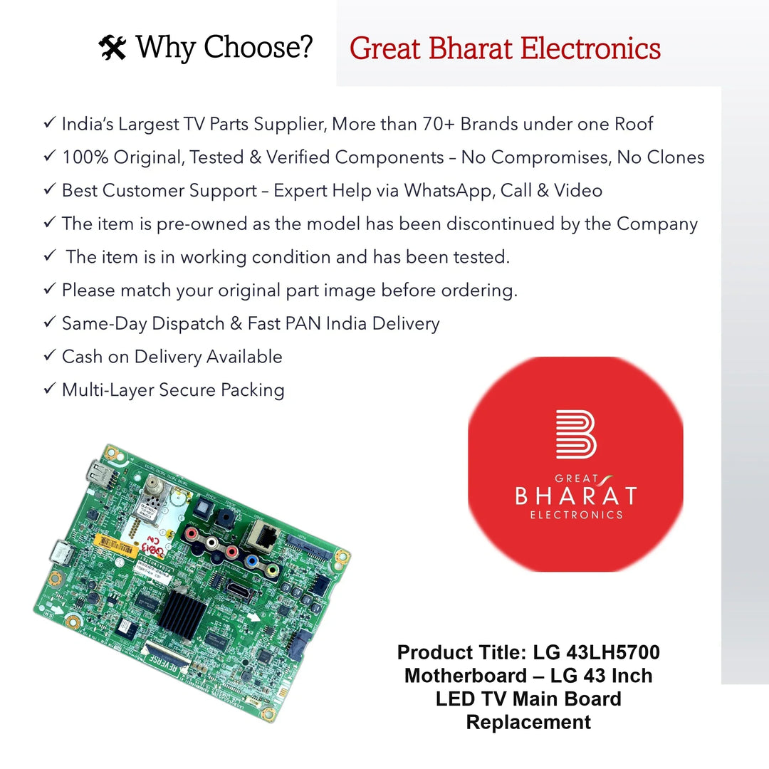 LG 43LH5700 Motherboard – LG 43 Inch LED TV Main Board Replacement - Great Bharat Electronics
