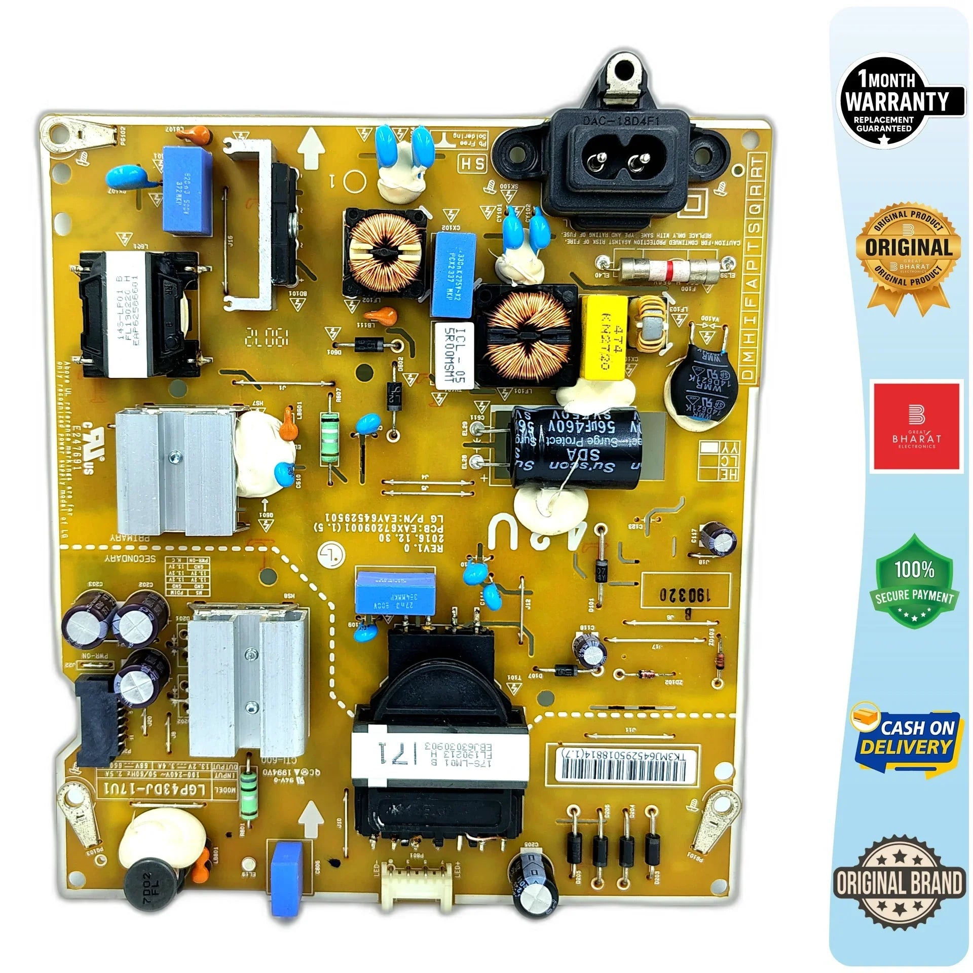 LG 43LU340C Power Supply Board – LG 43 Inch LED TV SMPS Replacement - Great Bharat Electronics