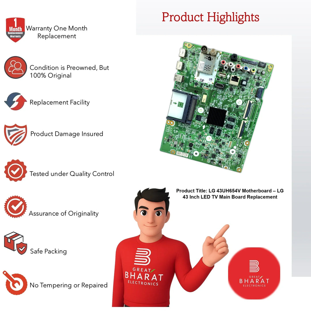 LG 43UH654V Motherboard – LG 43 Inch LED TV Main Board Replacement - Great Bharat Electronics