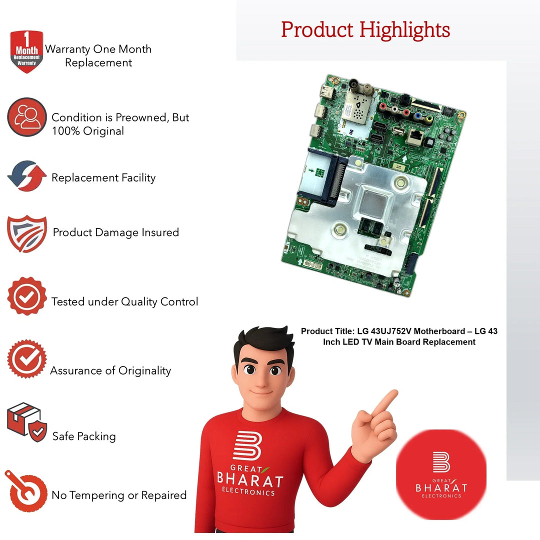 LG 43UJ752V Motherboard – LG 43 Inch LED TV Main Board Replacement - Great Bharat Electronics
